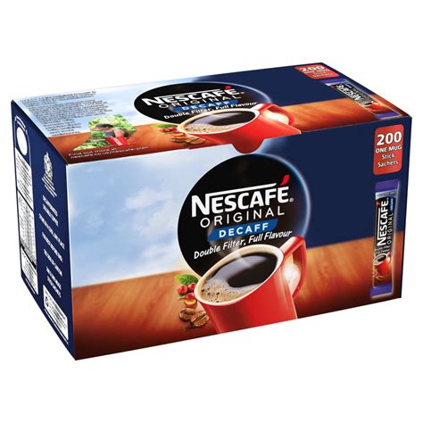 Nescafe Original Decaf Instant Coffee Sachets 200 X 18g Sticks