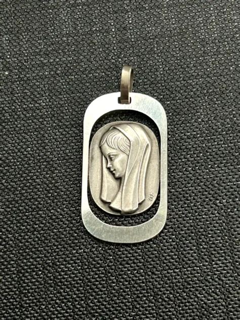 Ancien Pendentif En Argent Massif M Daille Sainte Vierge Marie Eur