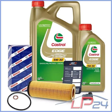 BOSCH FILTRE HUILE 6 L Castrol Edge Fst 5W 30 Ll Pour Audi A4 B6 B7 8E