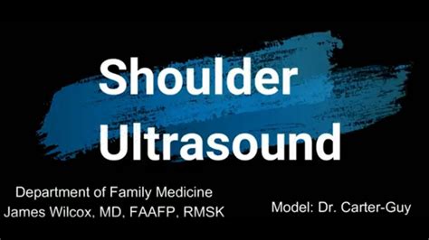 Basic Shoulder Ultrasound Protocol Youtube