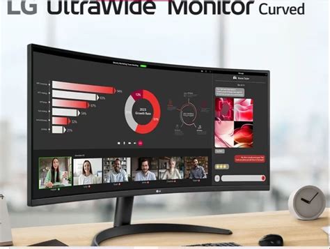 LG 34WR50QC B 34 Inch Curved Ultrawide Display WQHD 3440 X 1440 At