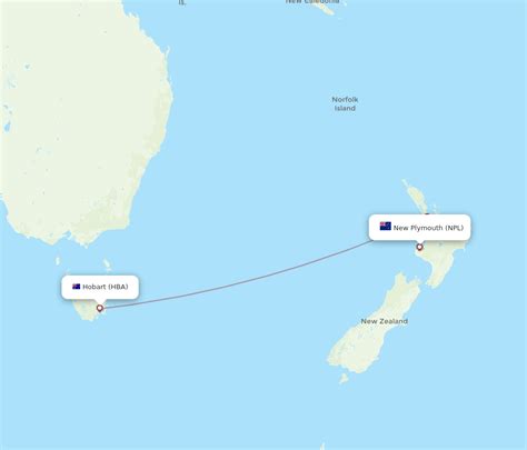 All Flight Routes From Hobart To New Plymouth Hba To Npl Flight Routes