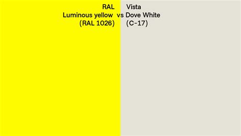 RAL Luminous Yellow RAL 1026 Vs Vista Dove White C 17 Side By Side