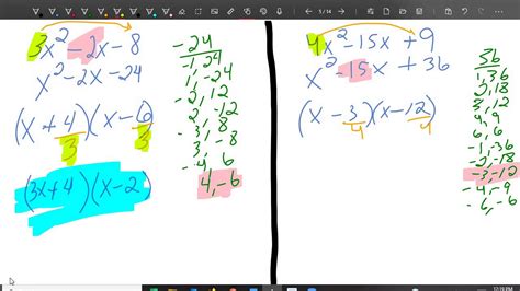 Factoring Trinomials Leading Coefficient Greater Than 1 Youtube