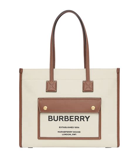 Burberry Canvas And Leather Two Tone Freya Tote Bag Harrods Th