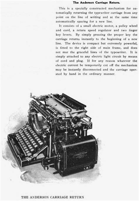 oz.Typewriter: Anderson Automatic Carriage Return for Underwood Typewriters