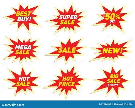 Sale Label Price Tag Banner Star Badge Template Sticker Design. Stock ...