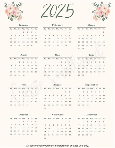 Aesthetic Calendar Printable Babs Marian