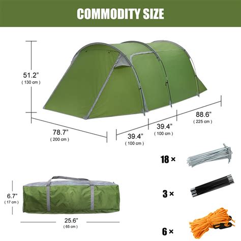 Roam Rider 4 Person Waterproof Camping Tunnel tent with Carry Bag ...