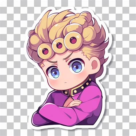 Chibi Giorno Giovanna Crossed Arms Sticker Chibi Stickers Arms