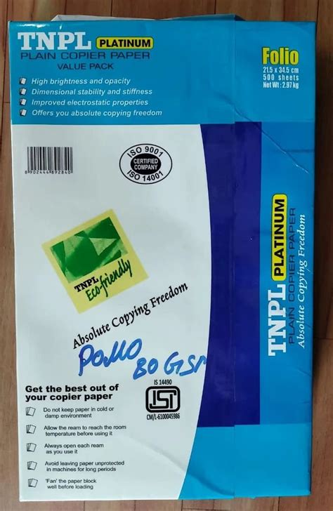 Gsm Tnpl Platinum A Copier Paper For Photocopy At Rs Packet In