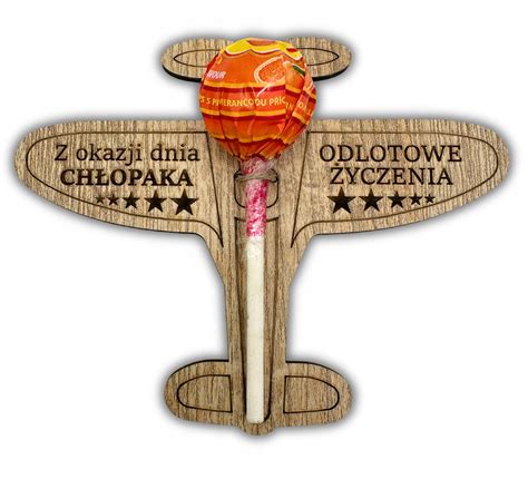 Prezent na DZIEŃ CHŁOPAKA SAMOLOT na Lizaka upominek dla chłopaka do