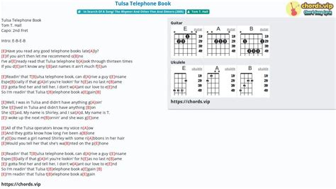 Hợp âm: Tulsa Telephone Book - Tom T. Hall - cảm âm, tab guitar ...