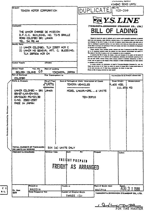 13 Bill of Lading Templates - Excel PDF Formats