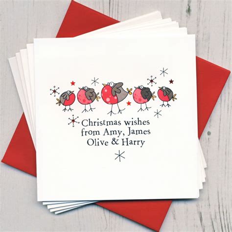 Pack Of Five Handmade Christmas Cards