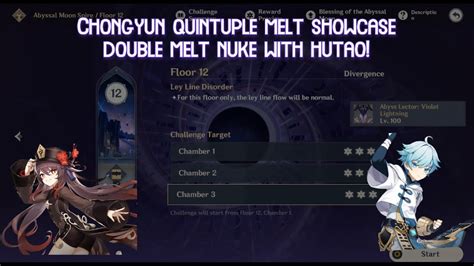 Chongyun Quintuple Melt Spiral Abyss Floor 12 Showcase Double Melt