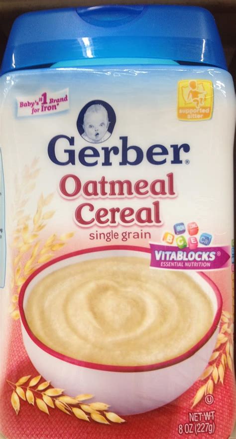 Gerber Cereal For Baby St Foods Grain Grow Oatmeal Cereal Made With