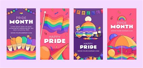 Premium Vector Instagram Posts Collection For Pride Month Celebration