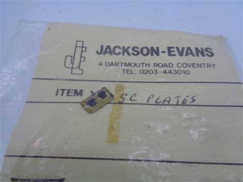 Jackson Evans Nameplates Etched To Shape Set Of 5 Ebay