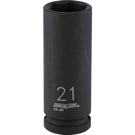 Channellock 1 2 In Drive 21 Mm 6 Point Deep Metric Impact Socket Do