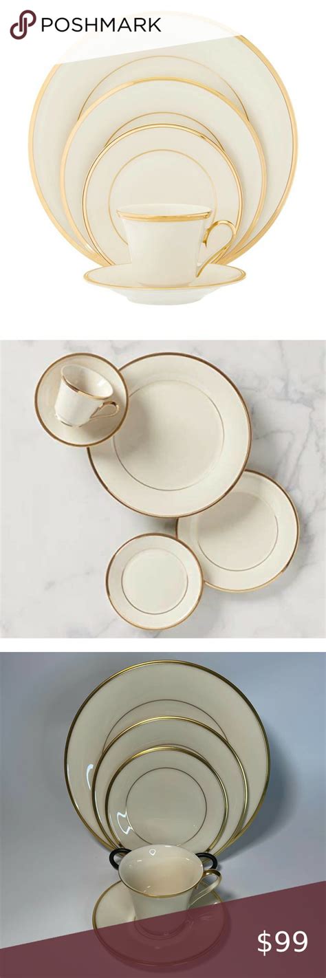 5 Piece Lenox Eternal Gold Trim Fine China Place Setting In 2022 Fine