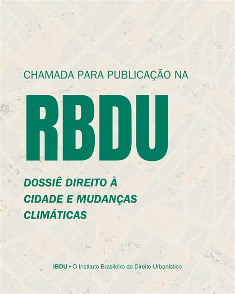 Revista Brasileira de Direito Urbanístico abre chamada para o Dossiê