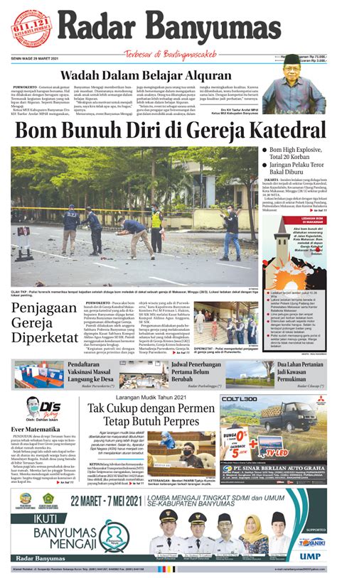 Epaper Senin Maret Radar Banyumas Digital Edition