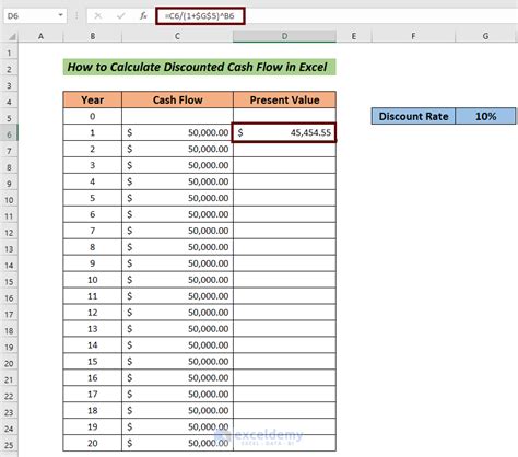 How To Calculate The Discounted Cash Flow In Excel 3 Easy Steps