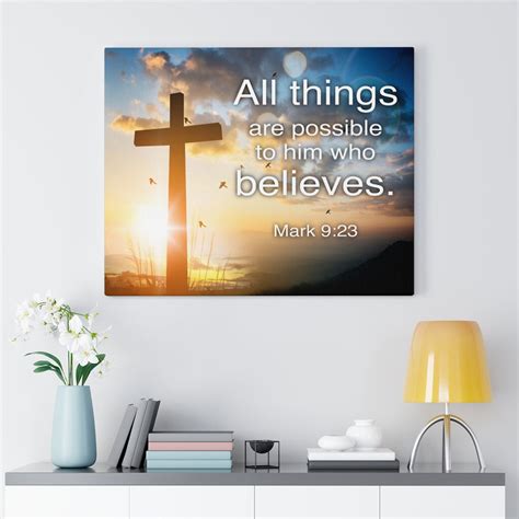 Trinx All Things Are Possible Mark 923 Christian Wall Art Bible Verse