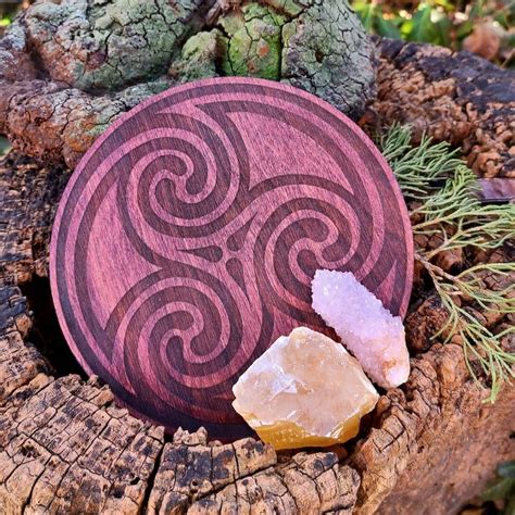 6 Celtic Triskelion Crystal Grid Board Lasercut Birch Etsy