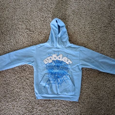 Sp5der Hoodie Baby Blue Hoodies Womens Light Blue Hoodie Hoodies