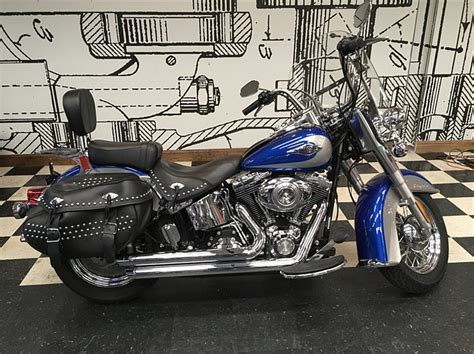 2009 Harley Davidson FLSTC Heritage Softail Classic Flame Blue Pearl