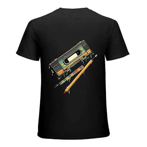 Retro Cassette Tape Pencil 80s Music Tee Vintage Throwback Nostalgic