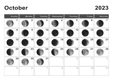 Premium Photo | October 2023 lunar calendar, moon cycles, moon phases