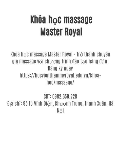 PPT Khóa học massage Master Royal PowerPoint Presentation free