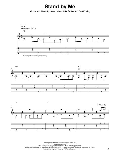 Stand By Me Arr Ben Pila By Ben E King Sheet Music For Solo Guitar