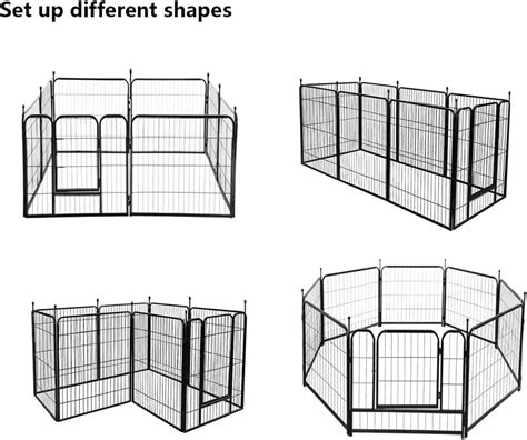 80 X 80cm Dog Playpen Pet Fence 8 Panels Pet Enclosure Dog Pen Pet