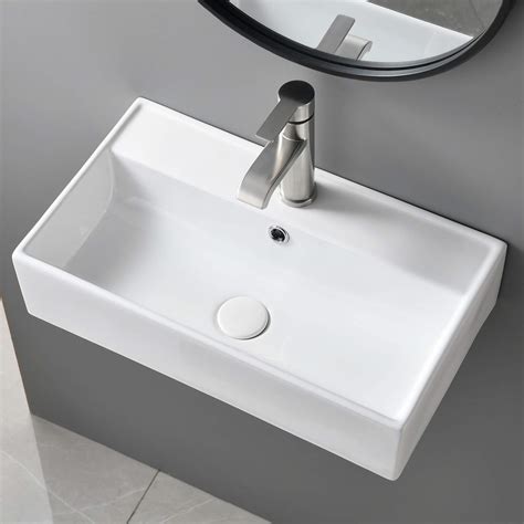 Buy SHACO Wall Ed Bathroom Sink With Towel Rack 21 X 12 Modern Wall