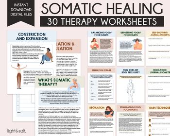 Somatic Healing Workbook Somatic Therapy Worksheets Inner Healing Trauma