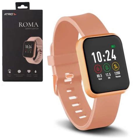 RELOGIO SMARTWATCH ROMA ROSE HR LEITURA DE MSG A PROVA D AGUA ATRIO