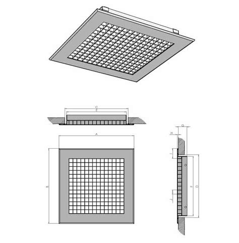 Egg Crate Grille Fixed Core