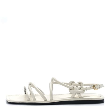 LOUIS VUITTON Lambskin Nova Flat Sandals 37 White 1196343 | FASHIONPHILE