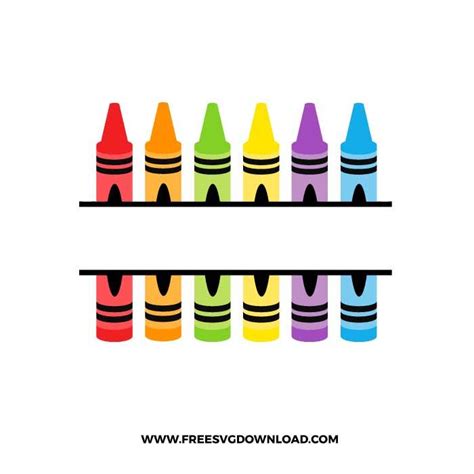 Crayons Monogram Svg And Png Free Teacher Cut Files Estampas 1