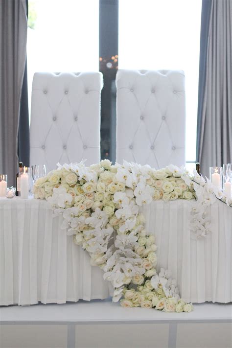 Luxe Cascading Bridal Table Design By Zinnia Sweetheart Table Flowers Head Table Wedding