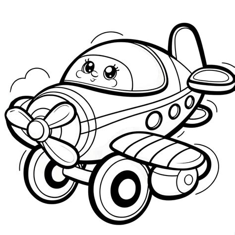 Toy plane coloring page