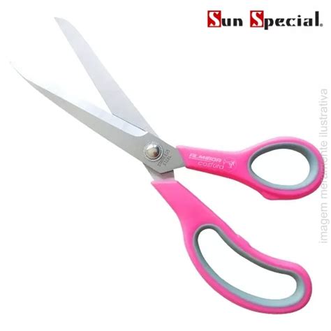 TESOURA DE CORTE MANUAL MULTIUSO CABO EMBORRACHADO ROSA SUN SPECIAL 10