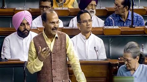 Congress Leader Adhir Ranjan Chowdhury Suspended From Lok Sabha India Tv