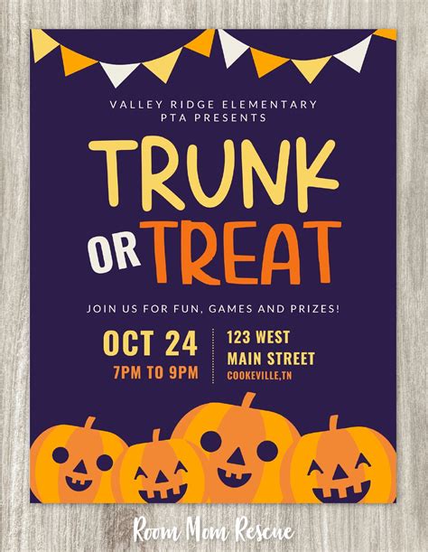 Trunk Or Treat Flyer Template Free To Edit Customize For Your Event Artofit