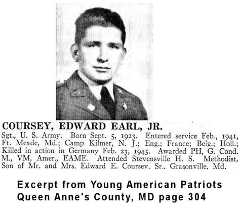 Pfc Edward Earl Coursey Jr 1923 1945 Mémorial Find a Grave