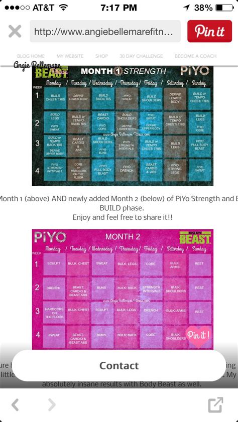 Piyo Hybrid Workout Schedules And Calendar Downloads Artofit